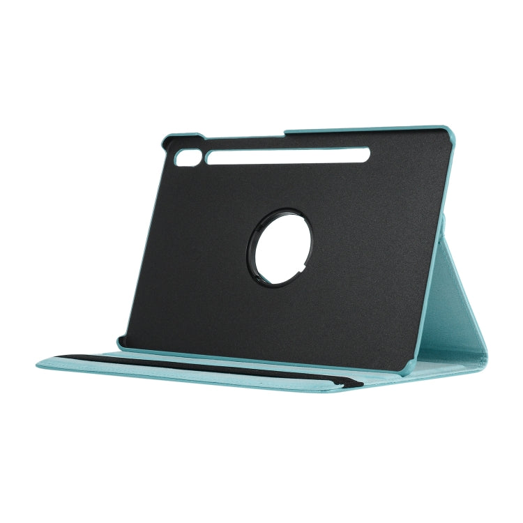 ENKAY 360 Degree Rotation Lichi Texture Leather Case with Holder for Samsung Galaxy Tab S6 10.5 T860 / T865(Light Blue)