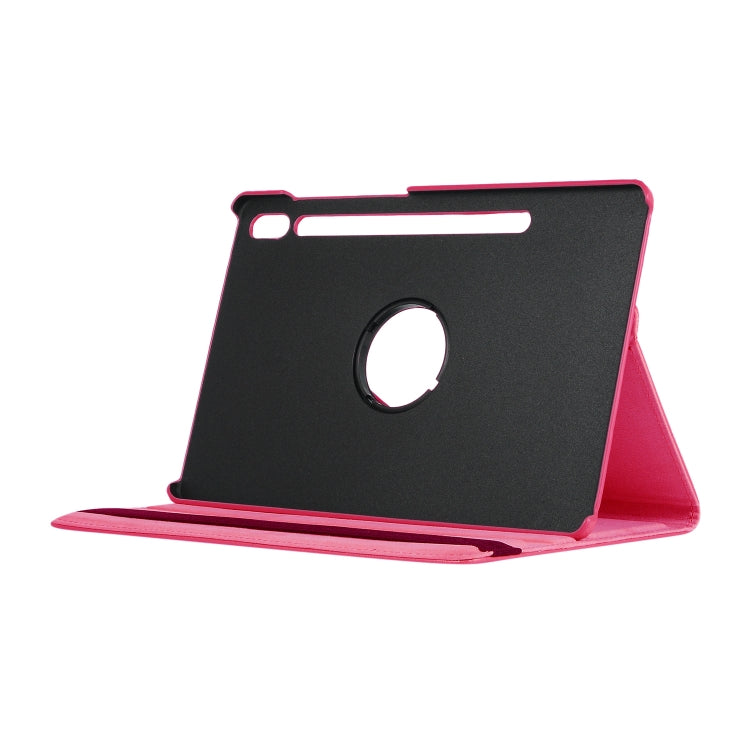 ENKAY 360 Degree Rotation Lichi Texture Leather Case with Holder for Samsung Galaxy Tab S6 10.5 T860 / T865(Rose Red)