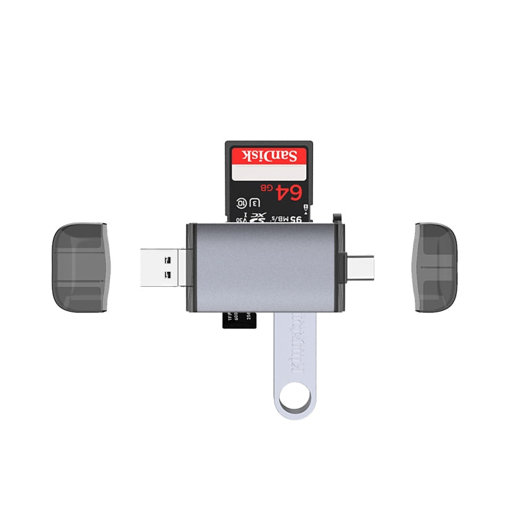 Typce-C+USB+Micro USB  OTG  Card Reader