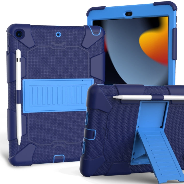 For iPad 10.2  Shockproof Two-Color Silicone Protection Case with Holder & Pen Slot, For iPad 10.2