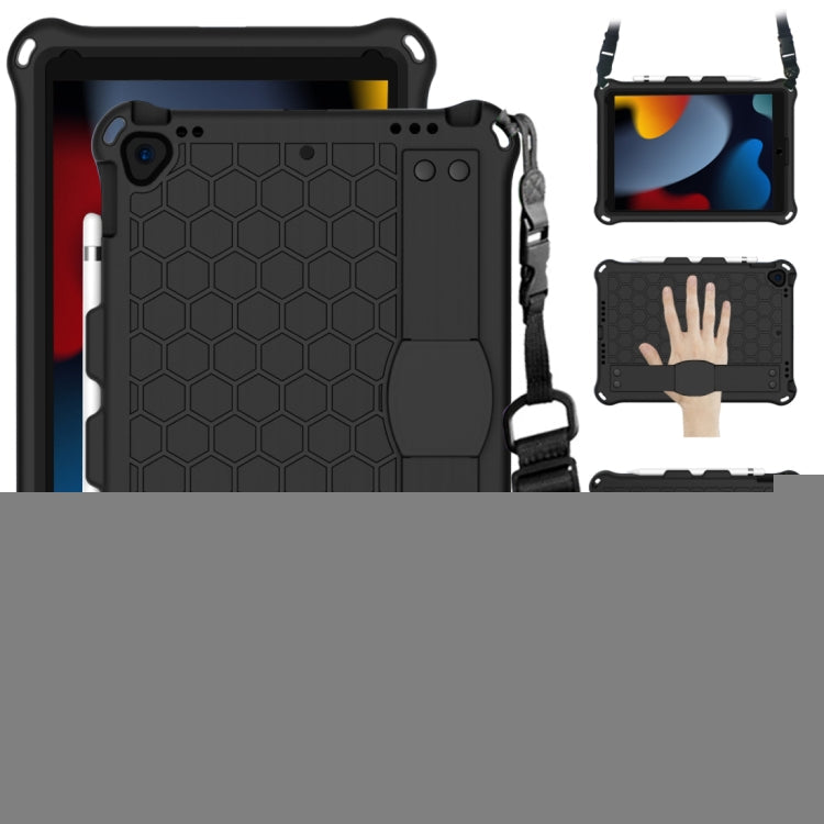 Honeycomb Design EVA + PC Four Corner Anti Falling Flat Protective Shell With Straps, For iPad Air/Air2/Pro9.7, For iPad 10.2, For    iPad Pro 10.5, For iPad  Air 2019 10.5