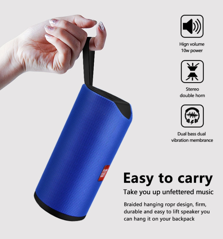 T&G TG113 Portable Bluetooth Speakers Waterproof Stereo Outdoor Loudspeaker MP3 Bass Sound Box with FM Radio(Black)