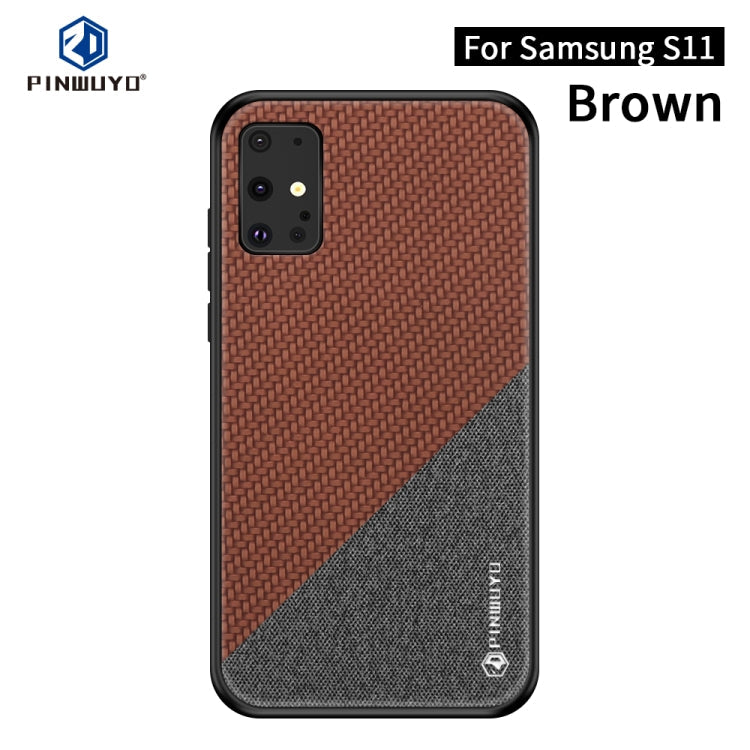 PINWUYO Rong Series  Shockproof PC + TPU+ Chemical Fiber Cloth Protective Cover, For Galaxy S20, For Galaxy S20+