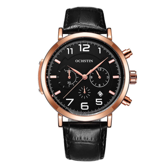 Ochstin 6105 Multi Function Watch Business Leisure Men  Watch Waterproof Timing Quartz Watch Belt Watch
