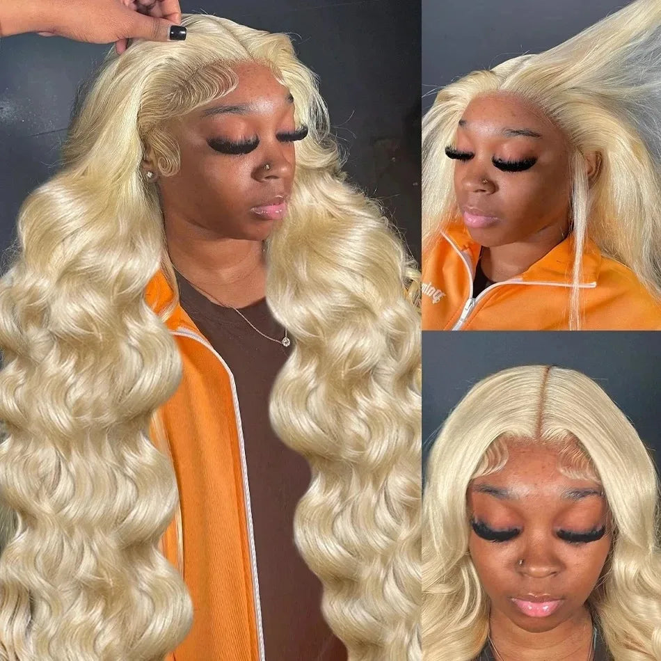 HD Transparent 30 40 Inch 13x6 Lace Frontal Wigs Human Hair Brazilian 150 Density Body Wave 13x5 Honey Blonde 613 Lace Front Wig