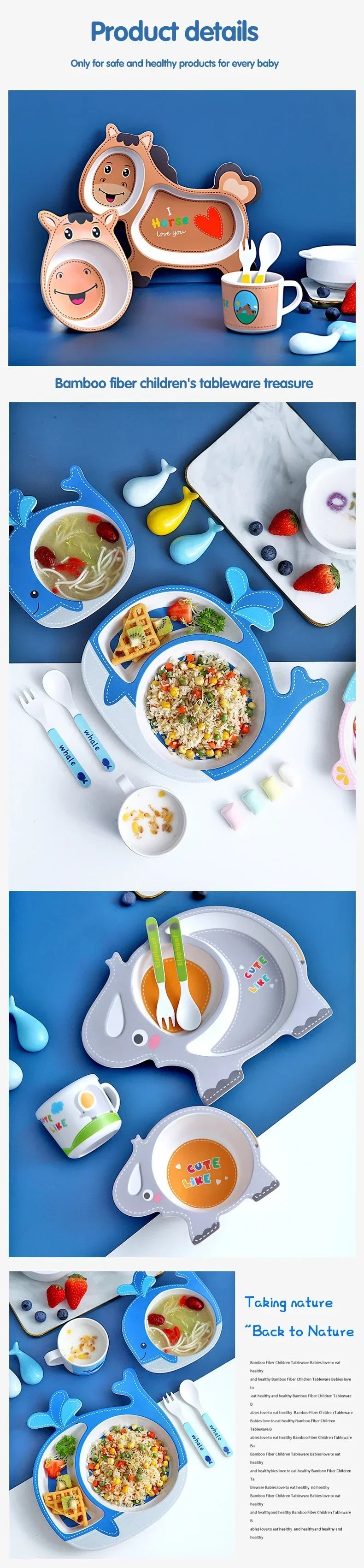 Bamboo Baby Feeding Bowl Set – Natural Fiber Eco-Friendly Tableware