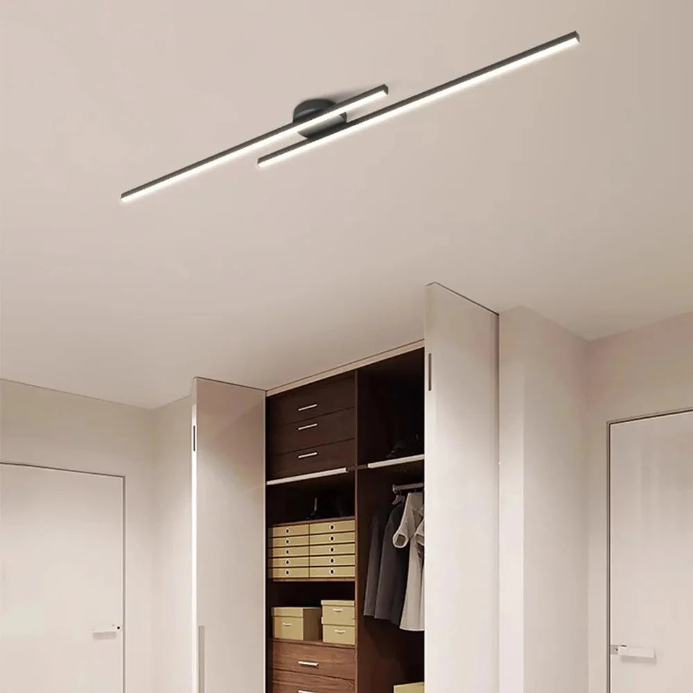 Long Aluminium LED Ceiling Light Modern Creative Design