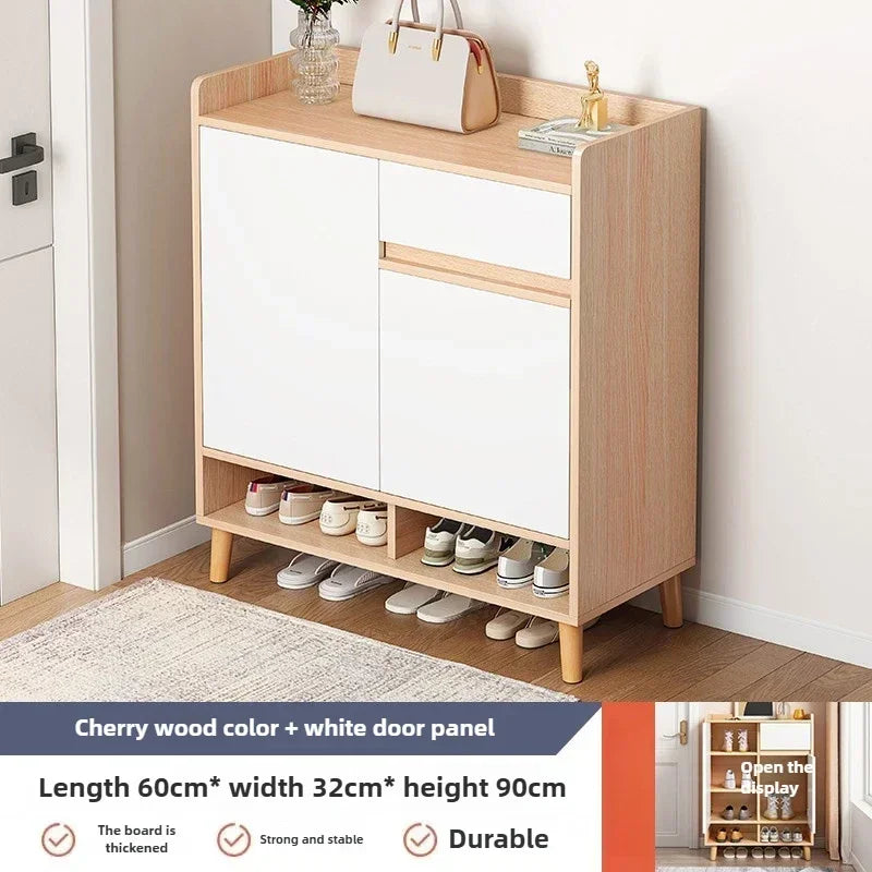 Corridor Shoe Cabinet At The Entrance of The Home Corridor Indoor Entrance Door Entrance Cabinet New Solid Wood Rack Shoe Shelf