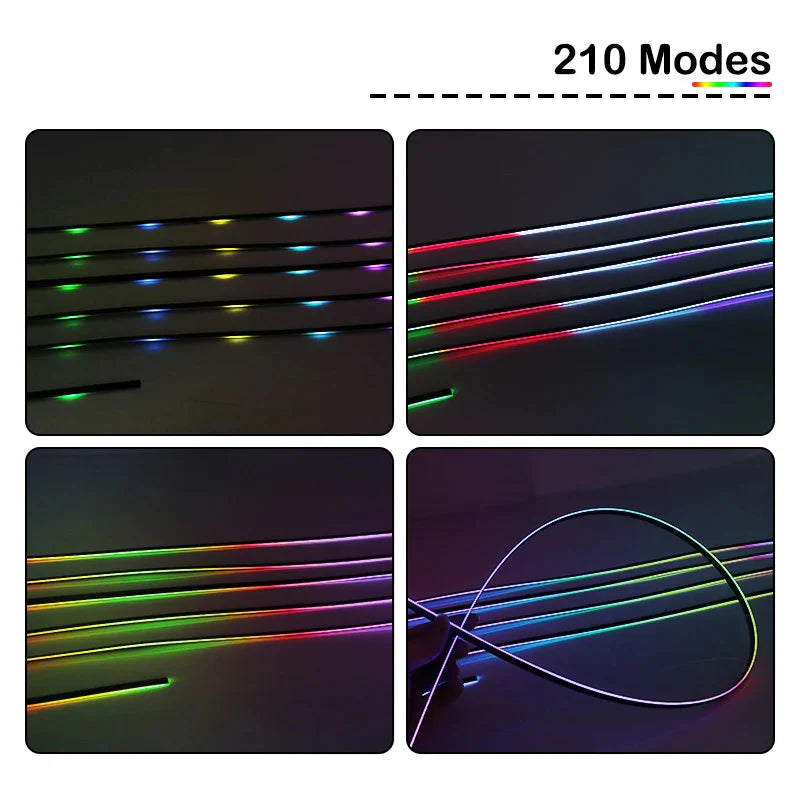 Full Color Streamer Car Ambient Lights RGB 64 Color Universal LED Interior