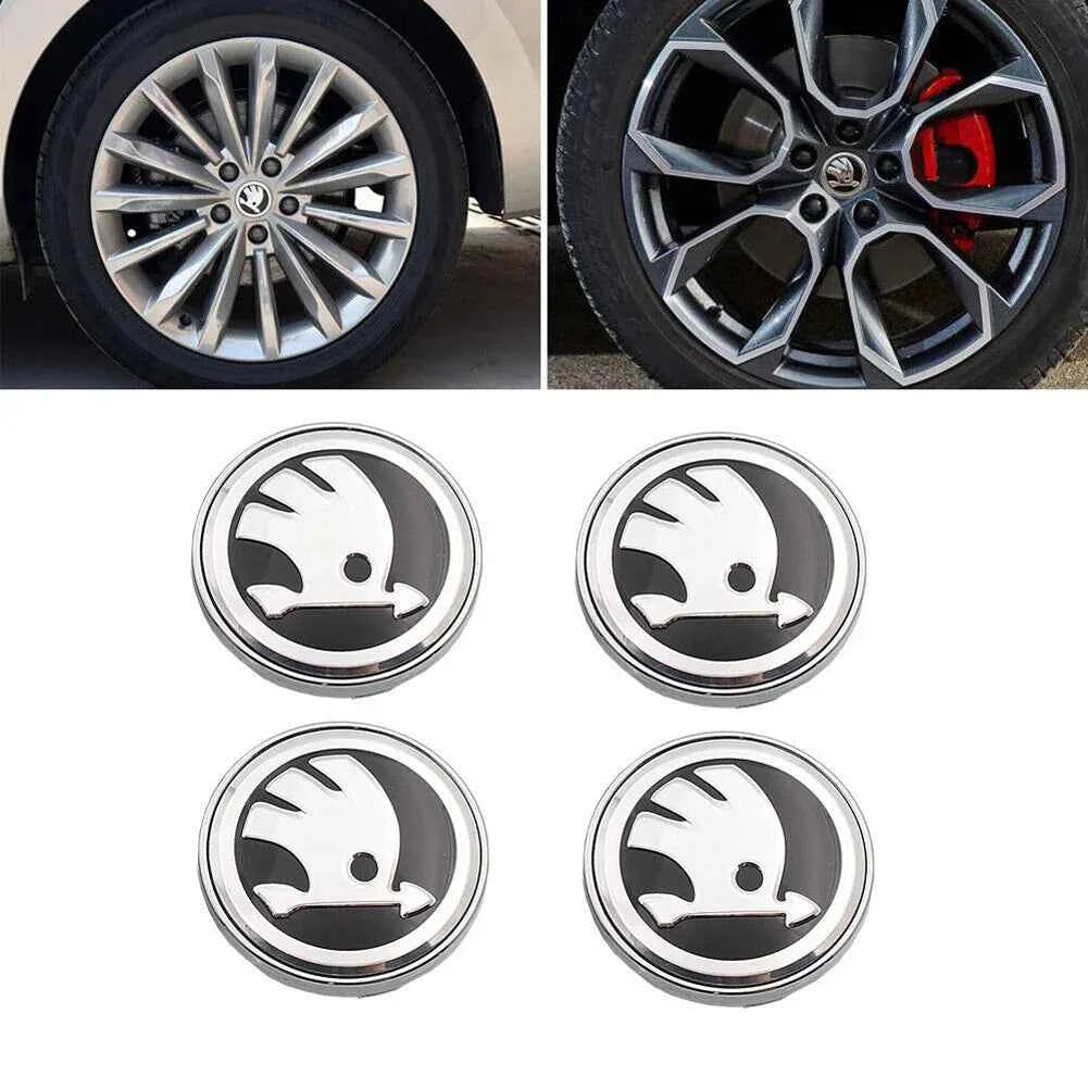 4Pcs Wheel Centre Cap Black 60MM Wheel Center Hub Cover Wheel Center Hub Cap for Skoda Octavia Fabia