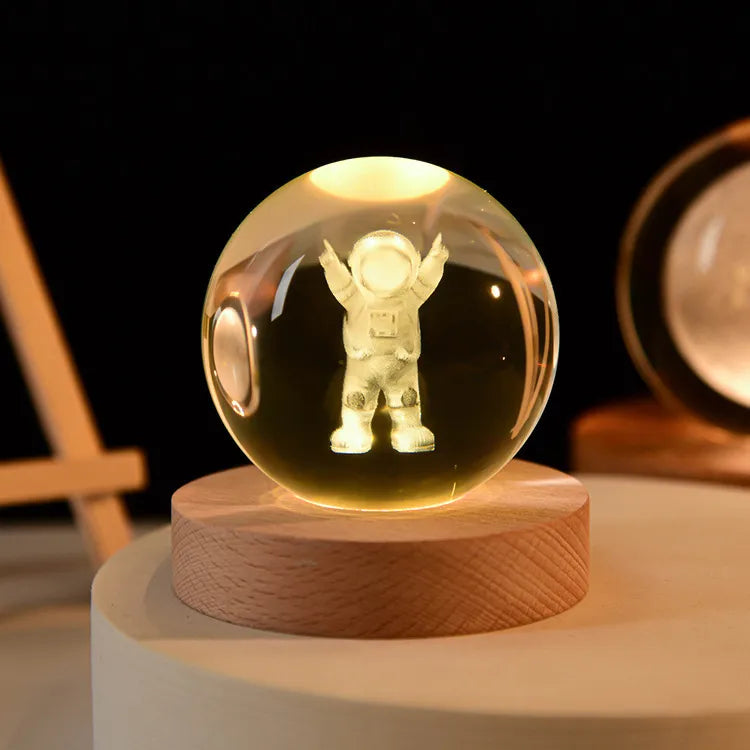 3D Crystal ball Planet Night Light