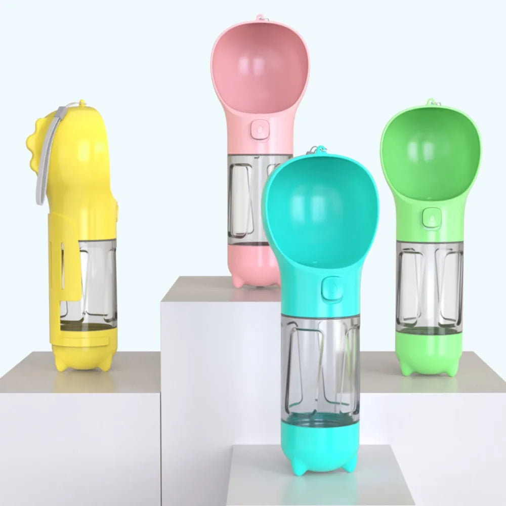 300/500ml Pet Water Food Dispenser 3 in 1 with Trash Bag Box and Shovel Pet Dog Water Bottle Leak Proof Dog Food Feeder