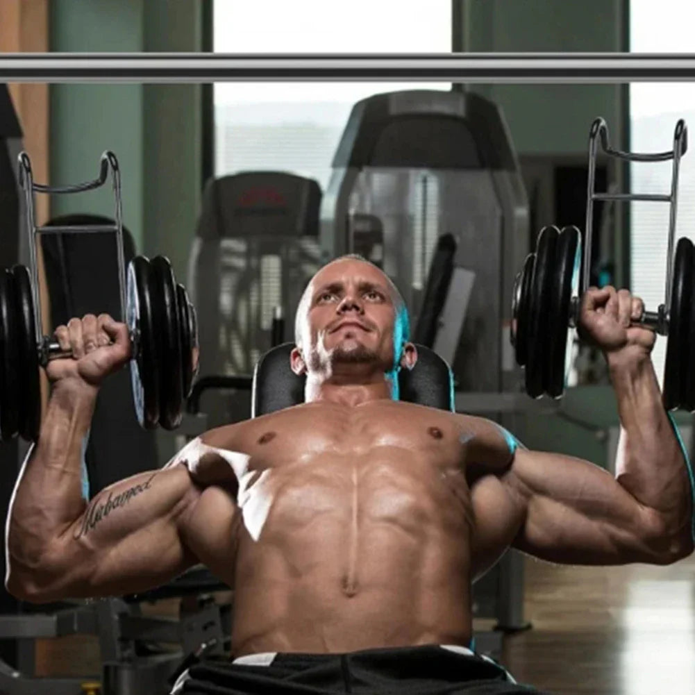 2pcs Dumbbell Spotter Hooks 250 lbs Load Capacity Heavy Duty Dumbbell Hooks for Dumbbell Bench Press Chest Workout