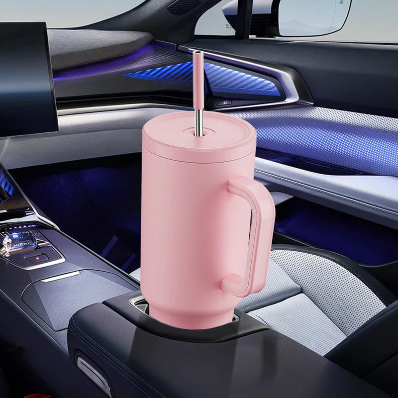 Meoky New 40oz Handle Tumbler Keep Hot Insulation Coffee Cup Multicolor Stainless Steel Leak-proof Car Mug Vacuum Bottle Winter