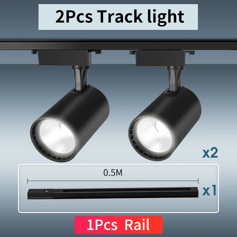 Whole Set 220V Led Track Light Fixture Rail Lighting System