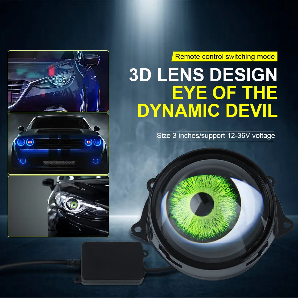 Cool Decoration Dynamic LED Car Headlights Devil Eye LED Car Light