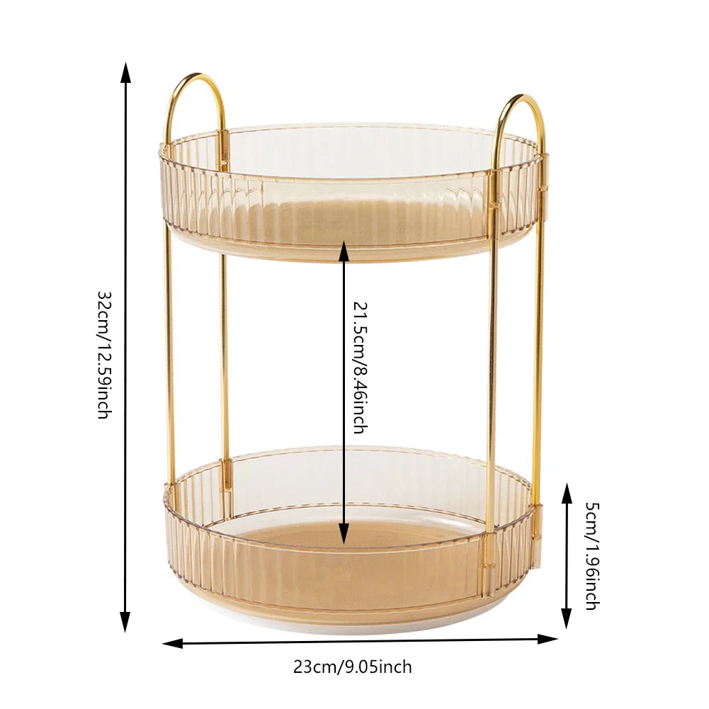 360 Rotation Spice Rack Pantry Cabinet Turntable Cosmetic Seasoning Organizer Kitchen Storage Capacity Shelf Bathroom Accessorie