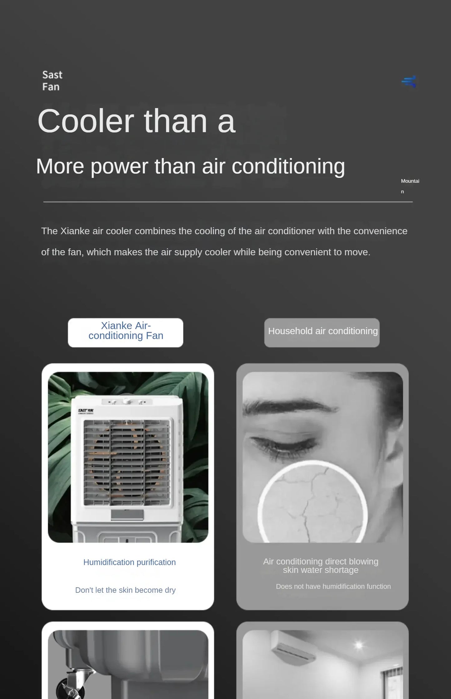 Air Cooler Large Industrial Water Cooler Evaporative Water Cooling Air Conditioner Fan Household Fan Mini Aire Acondicionado