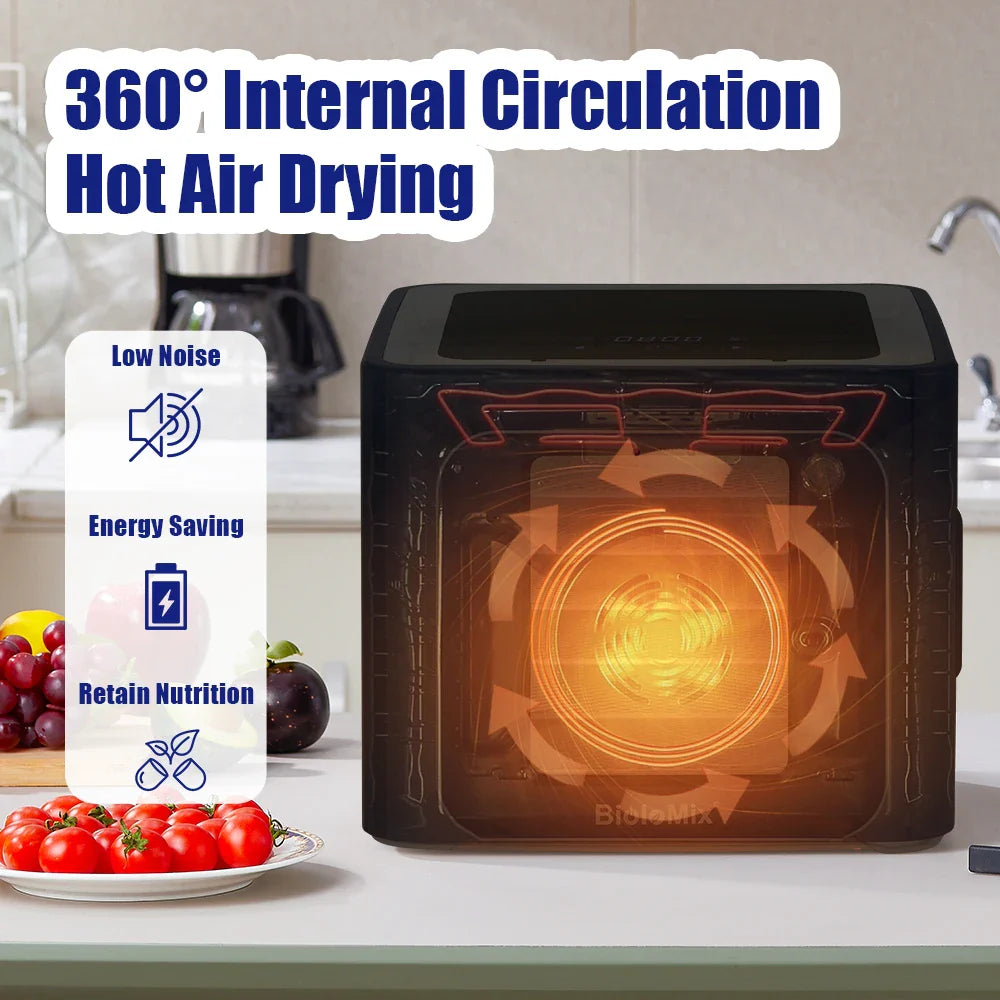 BioloMix 6 Trays Food Dehydrator with LED Touch Control,Digital Temperature and Time,Dryer for Fruit Vegetable Meat Beef Jerky