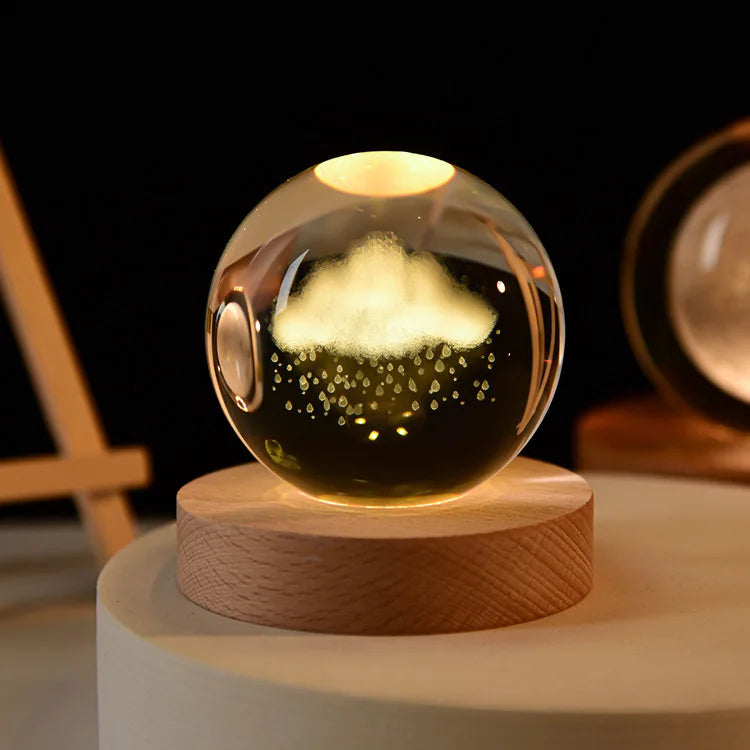 3D Crystal ball Planet Night Light