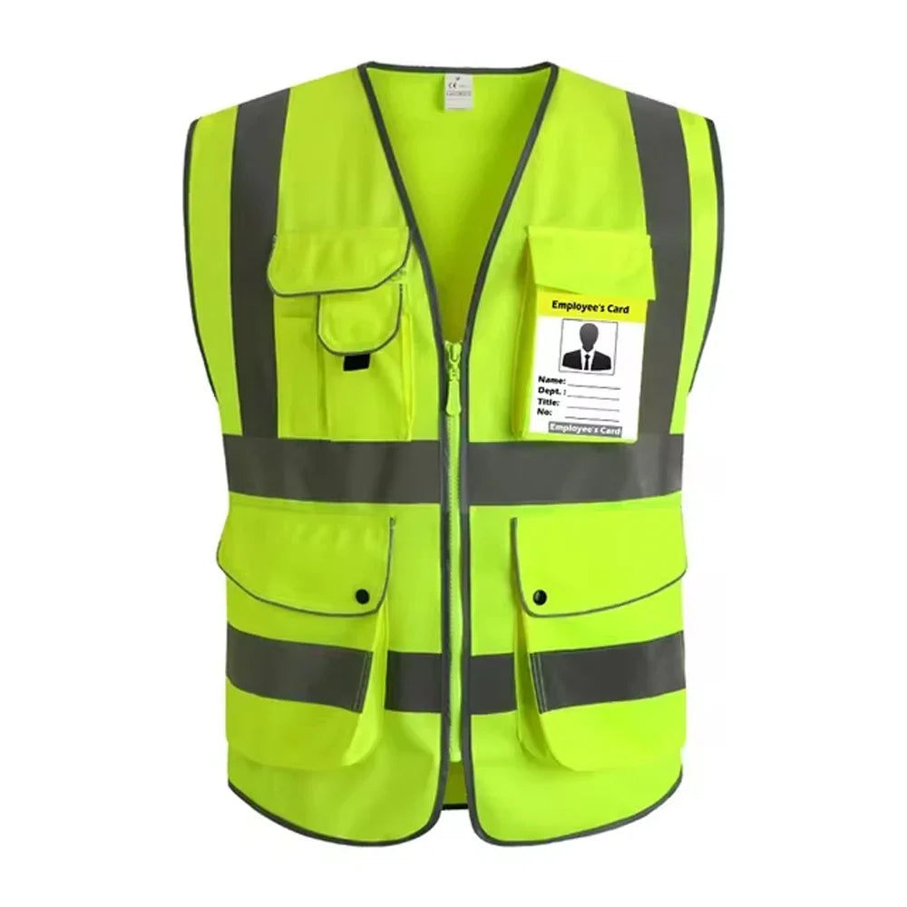 9 Pockets Class 2 High Visibility Reflective Safety Vest for Men Women Work Construction Orange Safety Vests Hi Vis Workwear
