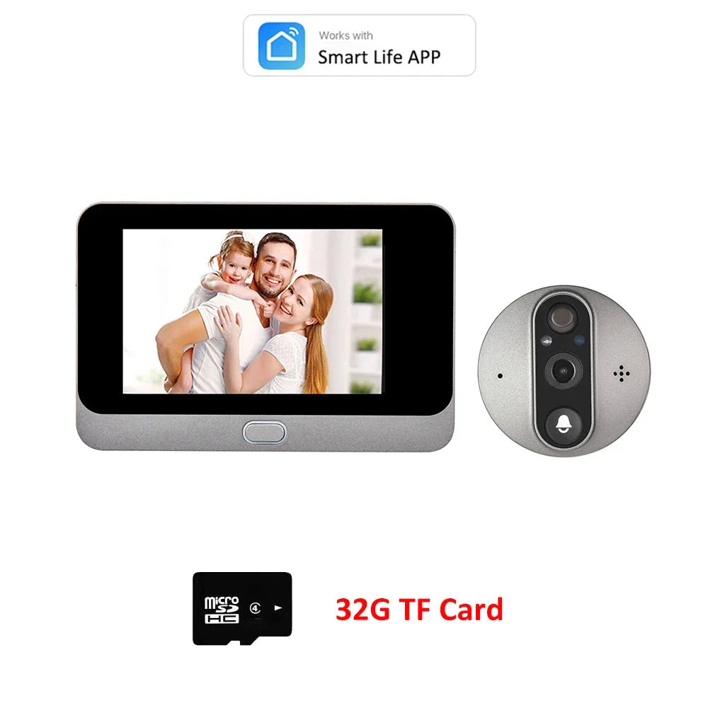 Smart Life 1080P WiFi Door Bell Eye Peephole Camera 5000mAh Battery
