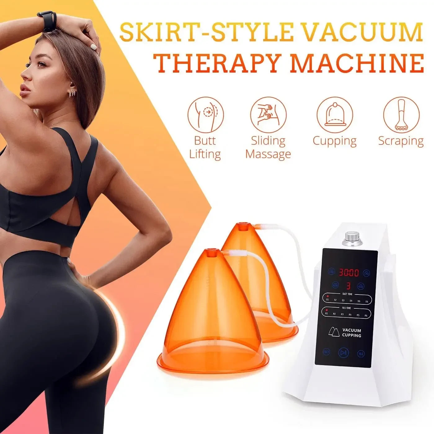 BBL Butt Lifting Colombien MachineVacuum Cup Massager Buttocks Enhancement Breast Enlargement Pumps Suction Therapy