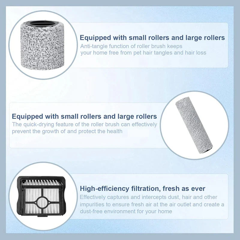 ABNO-For Eureka Rapidwash New630 Robot Vacuum Main Roller Brush Hepa Filter Replacement Parts Accessories