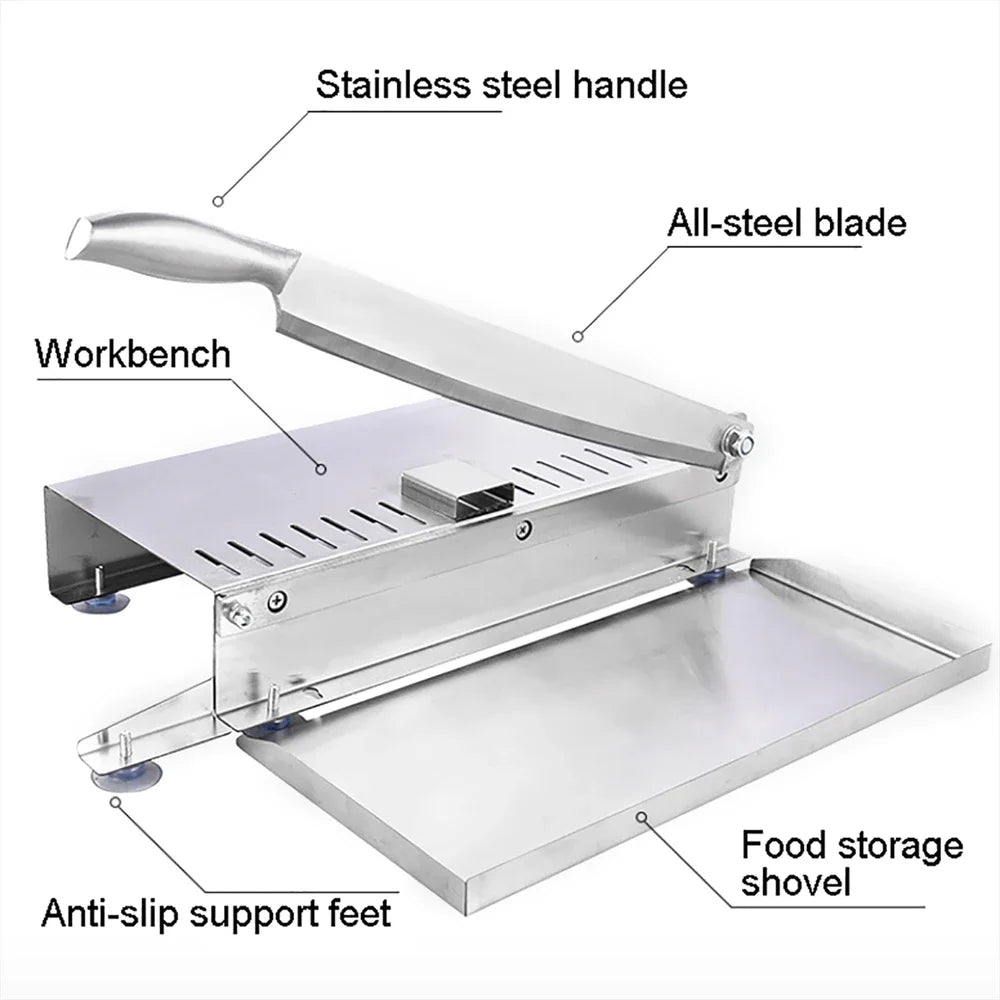 Commercial Manual Slicers for Frozen Meat Bone Minced Lamb Chicken Duck Fish Cutting Stainless Steel Bone Meat Cutting Machine