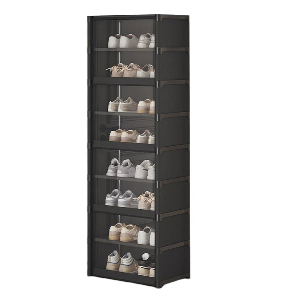 9-Tier Shoe Rack Organizer Holds 18 Pairs 18 Pair Narrow Shoes Shelf Cabinet Sneaker Rack Organizer Shoes Cabinet Closed Shelves