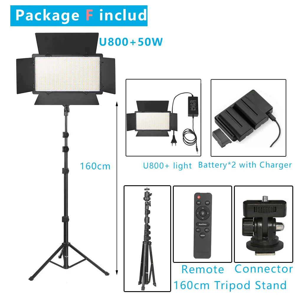 LED Video Light Photo Studio Lamp Bi-Color 2500K-8500k