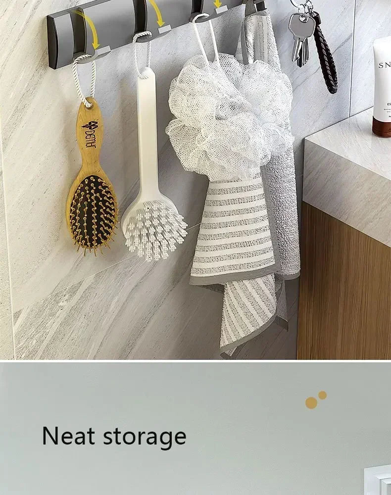 Bathroom Black Golden Hook Folding No Punch Installation Wall Mounted Rack Hooks Towel Clothes Holder Racks Hooks Bedroom