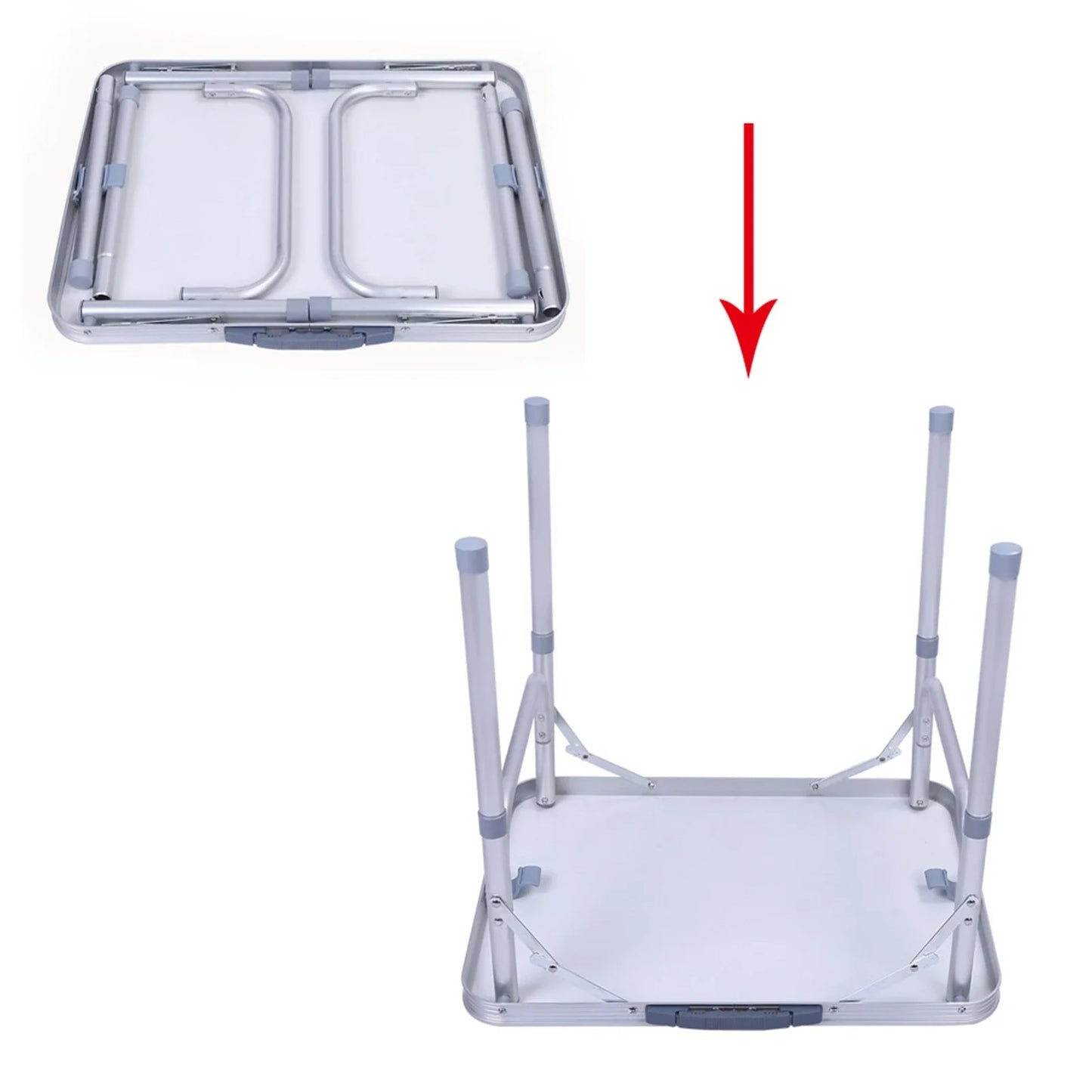 1x Aluminum Alloy Adjustable Folding Table Desk Stand Tray for Outdoor Garden Camping Picnic Outdoor Folding Table Folding Table