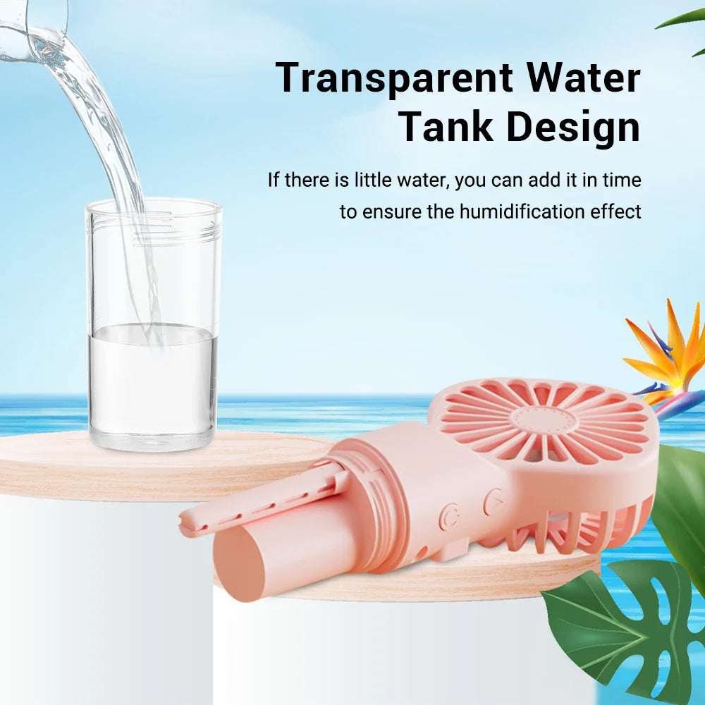 1pc Portable Handheld Spray Fan Mini Water Mist Cooling Fan for Student Dormitory Outdoor Summer Supplies Small Personal Fan