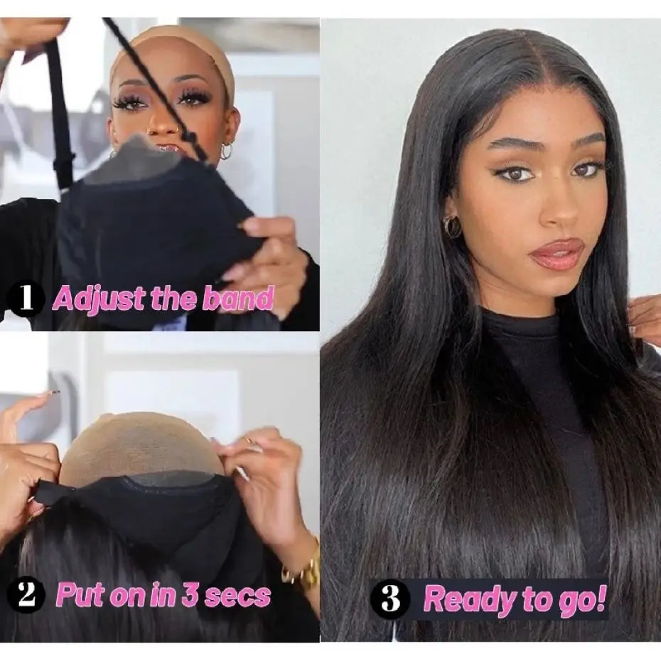 Straight Glueless Wigs Ready To Go Human Hair 4x6 5x5 Lace Closure Wig For Black Women 180% Brazilian Remy 13x4 Lace Front Wig