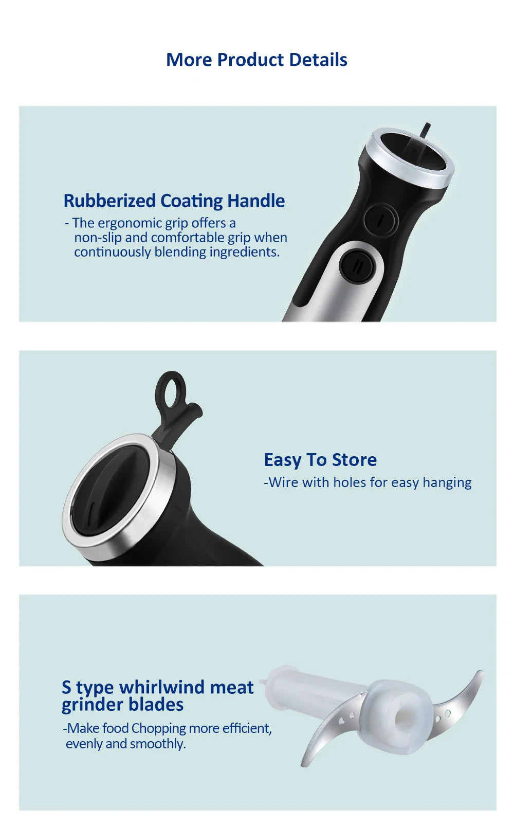 BioloMix 1200W 5-in-1 Immersion Hand Stick Blender Mixer Vegetable Meat Grinder 800ml Chopper Whisk 600ml Smoothie Cup