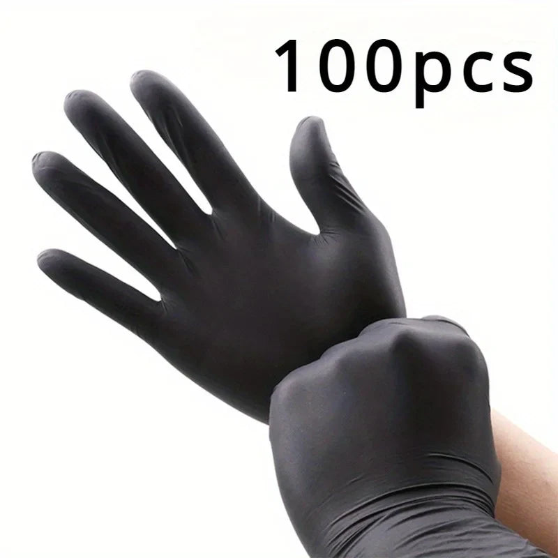 Black Disposable Nitrile Gloves, Household Cleaning Disposable Nitrile Gloves, Hairdressing and Nail Art Tools