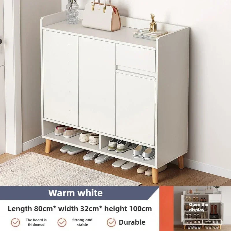 Corridor Shoe Cabinet At The Entrance of The Home Corridor Indoor Entrance Door Entrance Cabinet New Solid Wood Rack Shoe Shelf