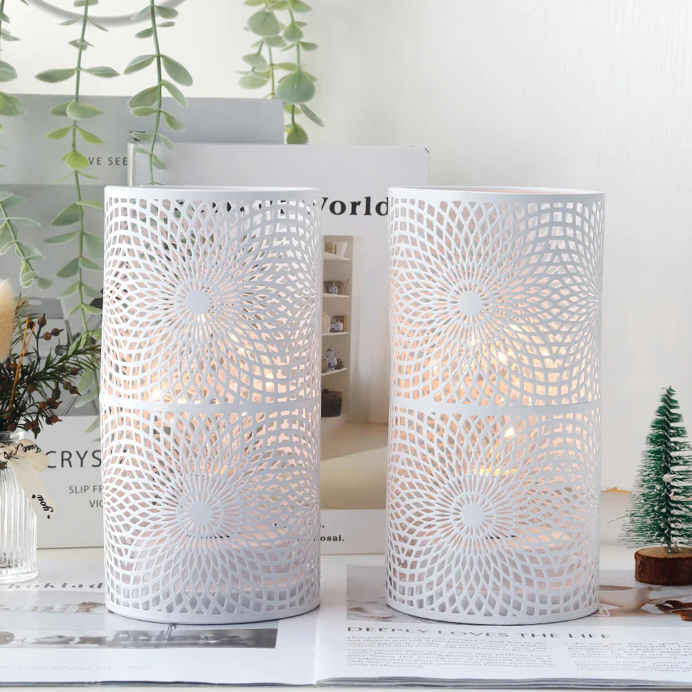 2Pcs/set  Battery Powered Table Lamp Modern Cylinder Lamp