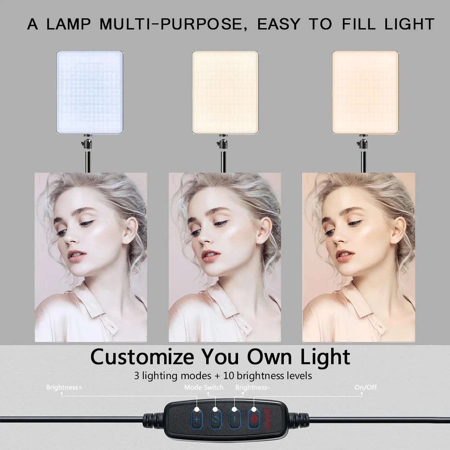 LED Photography Conference Lighting Photo Studio Lamp With Scissor Arm Stand