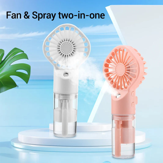1pc Portable Handheld Spray Fan Mini Water Mist Cooling Fan for Student Dormitory Outdoor Summer Supplies Small Personal Fan