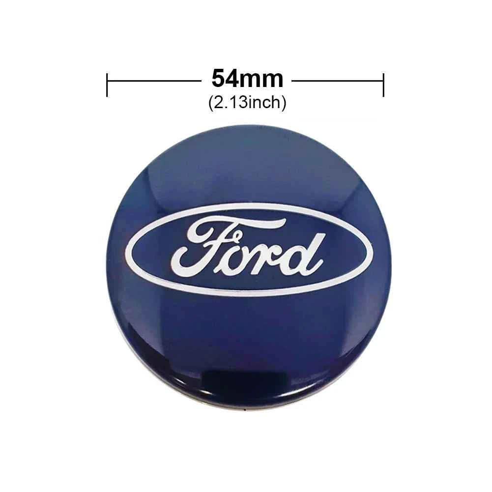 4 X 54MM Wheel Centre Caps Set Hub Centre Rim Cover Badge Blue Center Wheel Cap Kit Fit For Ford Most Models