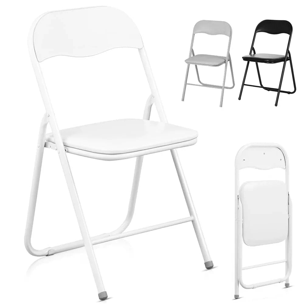 1pc Folding chair Dining Room Chair Office Household Backrest Chairs PU Leather backrest chair Portable Outdoor Chair Camping