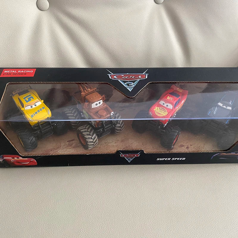 4pcs Disney Pixar Cars Set Lightning Mcqueen Figures Jackson Storm Mack Uncle Truck Pull-Back Cars Model Doll Children Toy Gift