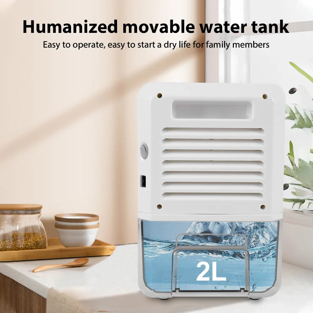 Air Dehumidifier 72W Home Dehumidifier portable dehumidifier Tank capacity 2000ML Air Dryer For Home Bedroom Office Kitchen Drye