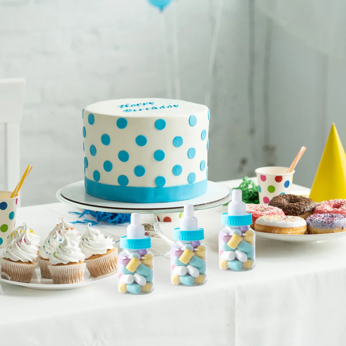 Baby Shower Candy Bottles - Pink Blue Gender Reveal Party Favors