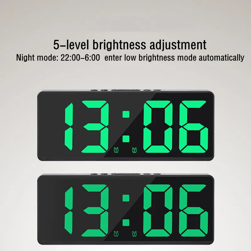 Acrylic/Mirror Digital Alarm Clock Voice Control