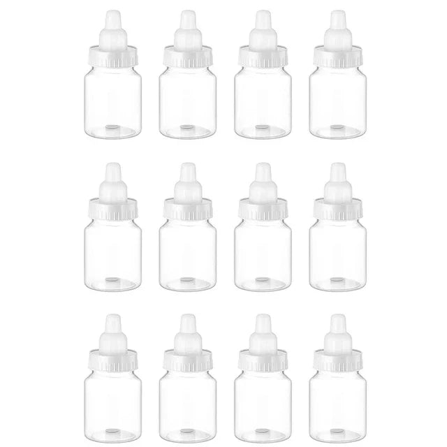 Mini Baby Bottle Party Favors 12 Pack - Food-Grade Plastic