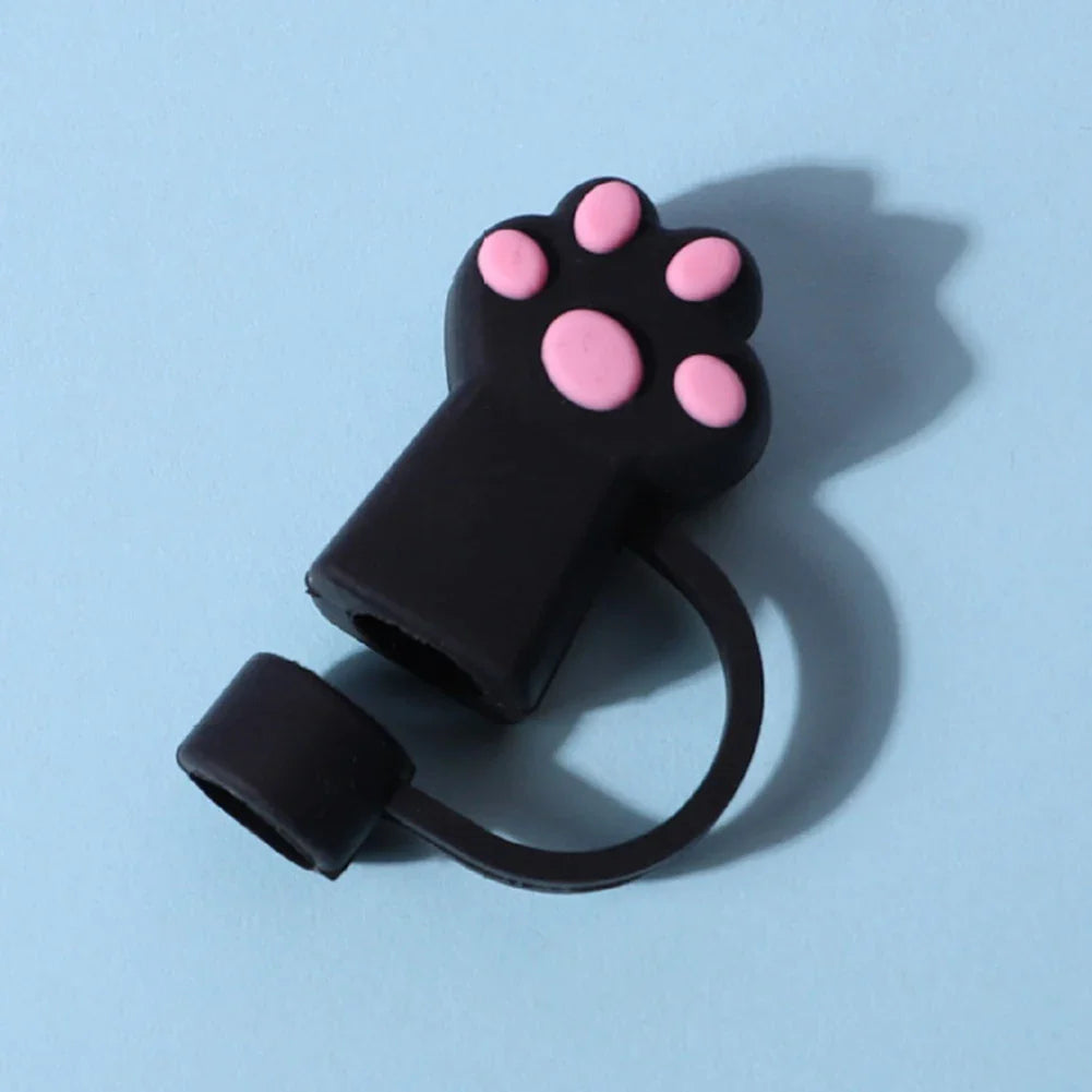 6Pcs Silicone Cat Paw Straw Covers Dust-Proof Cat Paw Straw Caps Cat Paw Straw Toppers for Stanley 30/40oz Tumbler Accessories