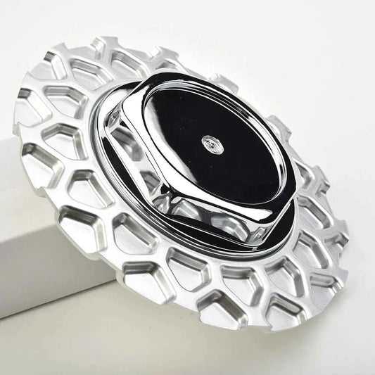 1pc Wheel Center Cap Silver 6.18 Inch/2.05 Inch 157 MM/52 MM Wheel Center Hub Cap Flower Pattern Personalized Tire Hub Sticker